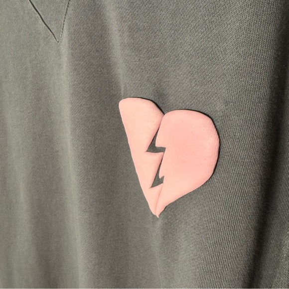 Wildfox I Wish It Was Saturday Grey pinstripe sweatshirt size L NWT $108 - Picture 5 of 10